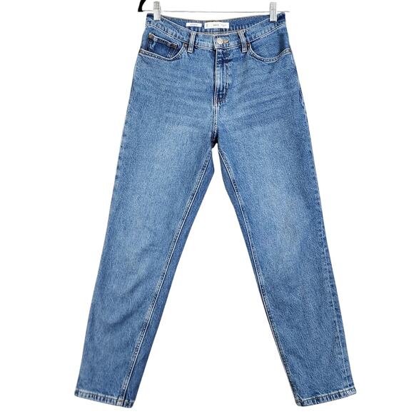 MNG Mango Womens Newmom Comfort High Rise Jeans Size 6 Medium Blue Denim Wash - Picture 2 of 12